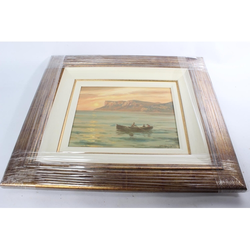 683 - A gilt framed oil painting 'Fairhead, Co Antirm' by Donal McNaughton.