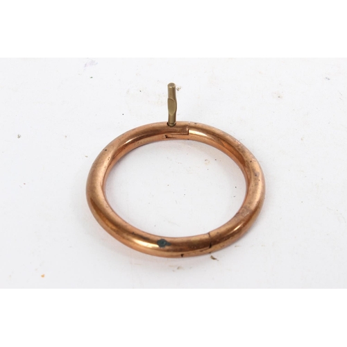 697 - A copper bull nose ring.