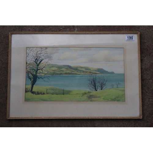 190 - An original early framed watercolour by Irish Artist Sam McLarnon, painting measures 17