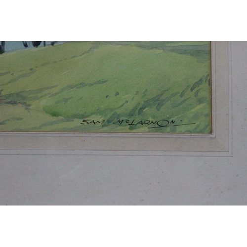 190 - An original early framed watercolour by Irish Artist Sam McLarnon, painting measures 17