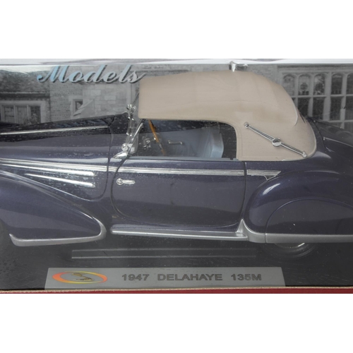 240 - A boxed Signature Models - 1947 Delahaye 135M toy car, scale 1:18.