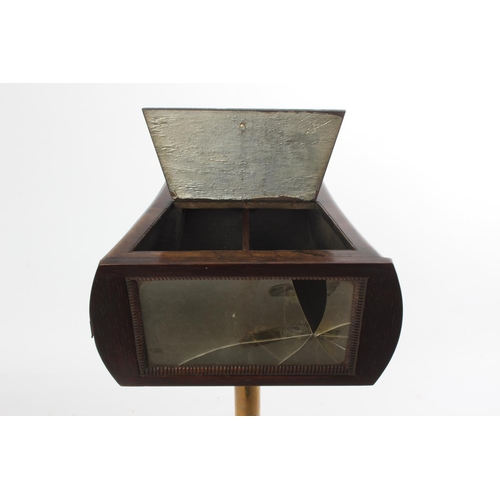 734 - A stunning & unusual antique brass and oak stereoscope slide viewer, mounted on brass base, inscribe... 