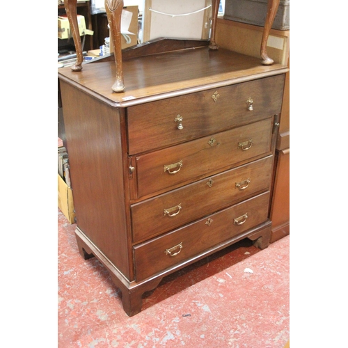 737 - A stunning antique mahogany secretaire campaign chest with painted interior.