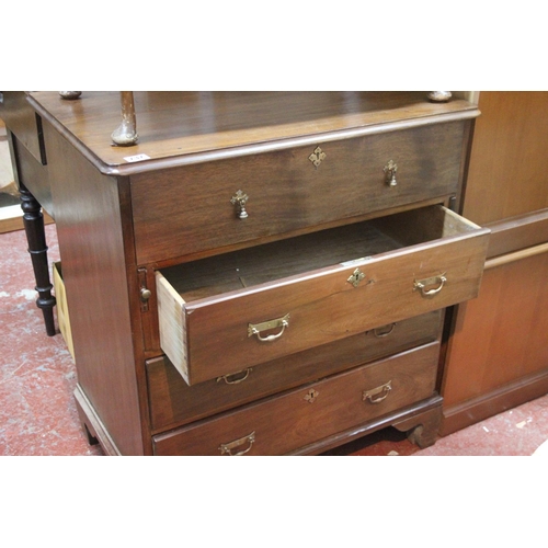 737 - A stunning antique mahogany secretaire campaign chest with painted interior.