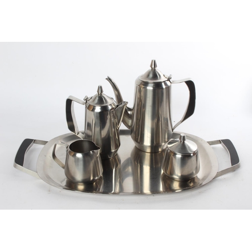 742 - A vintage five piece Oneida stainless steel tea and coffee set.