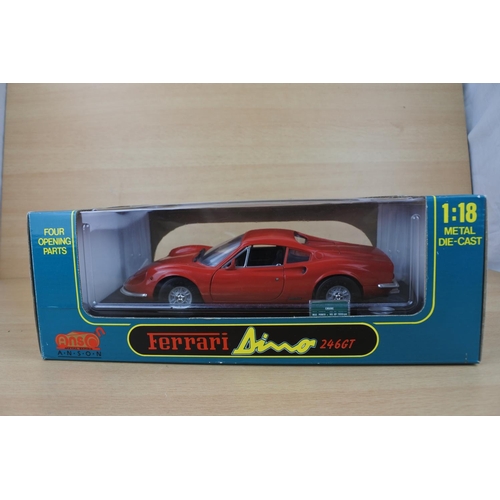 823 - A boxed Anson Ferrari Dino toy car, scale 1:18.