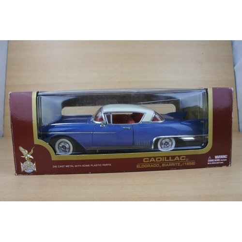 825 - A boxed Road Legends Cadillac Eldorado Biarritz (1958) toy car, scale 1:18.