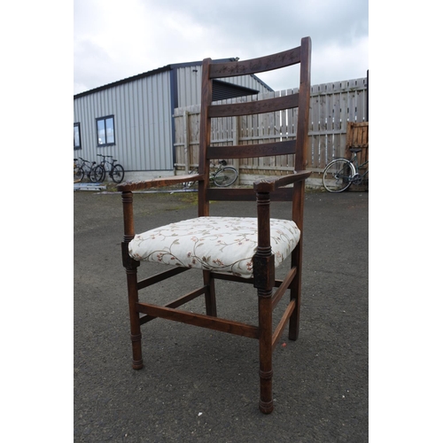 846 - A stunning large antique oak framed armchair.