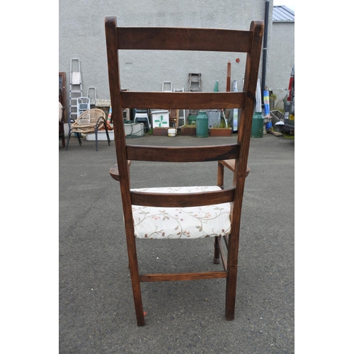 846 - A stunning large antique oak framed armchair.