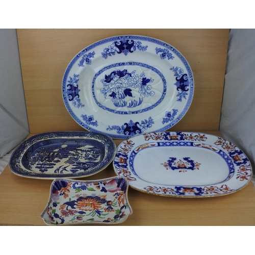 858 - A collection of antique platters.