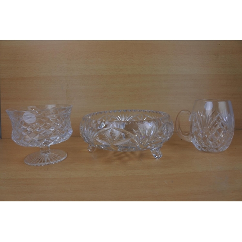 868 - A Tyrone Crystal jug and footed bowl and another.