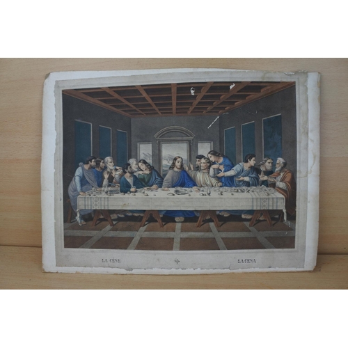 886 - An antique framed print 'The Last Supper'.