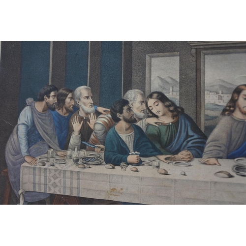 886 - An antique framed print 'The Last Supper'.