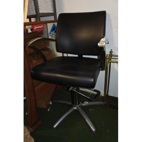 890 - A metal framed swivel chair.