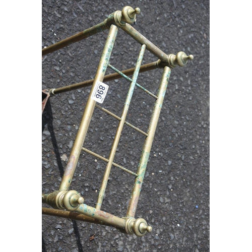 896 - An antique brass and cast metal stick stand.