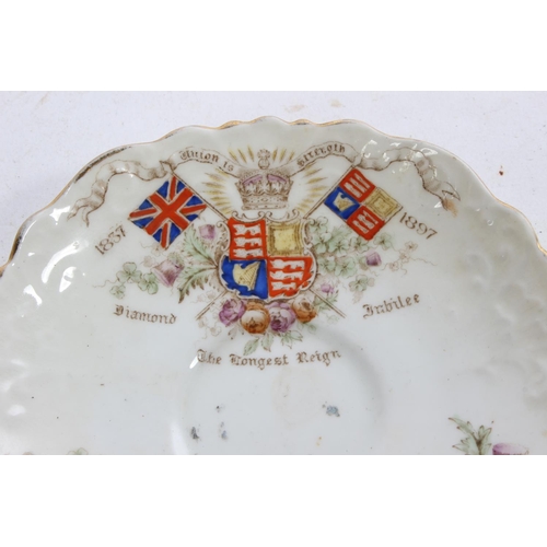 911 - An antique Aynsley commemorative cup and saucer for the Diamond Jubliee.