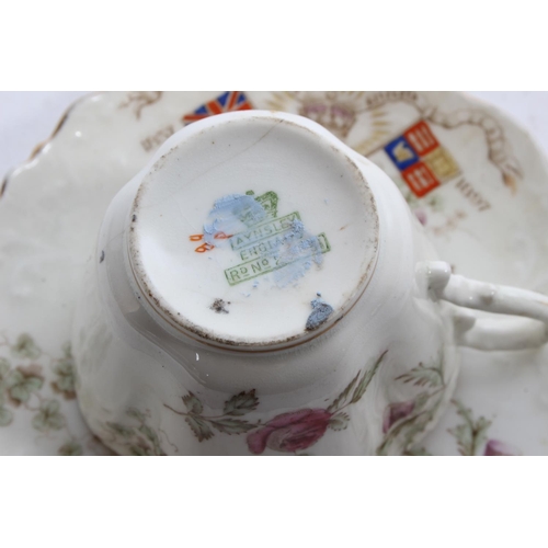 911 - An antique Aynsley commemorative cup and saucer for the Diamond Jubliee.