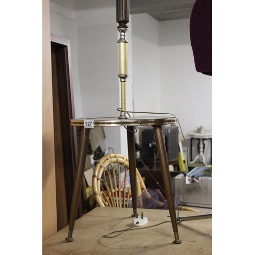 927 - A vintage standard lamp/table.