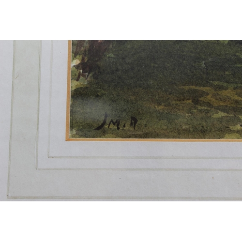 934 - A gilt framed watercolour 'Glendun, Co Antrim' signed J P McAteer, painting measures 25cm x 17cm.