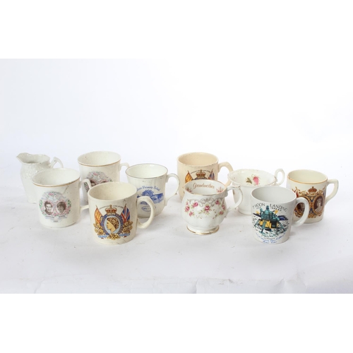 954 - A mixed assortment of vintage cups, to include commemorative pieces & more.