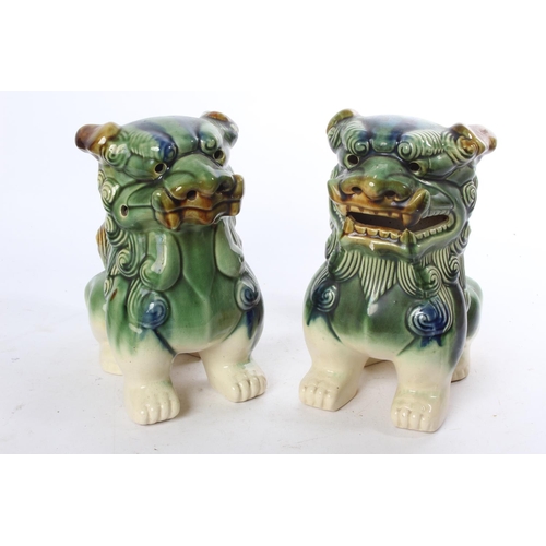 968 - A stunning pair of large ceramic 'Foo Dogs' (1 a/f)