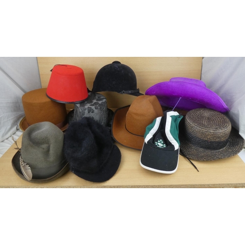 1002 - An assortment of various hats.