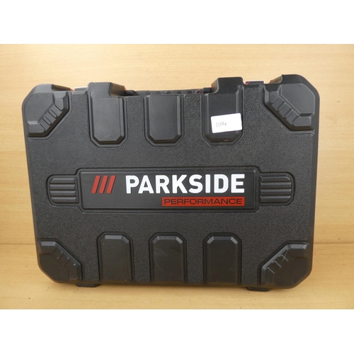 1004 - A cased Parkside cordless drill set.