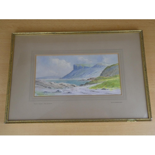 1011 - A stunning original watercolour painting of Fairhead, by Irish Artist, G W Morrison.