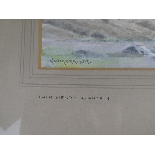 1011 - A stunning original watercolour painting of Fairhead, by Irish Artist, G W Morrison.