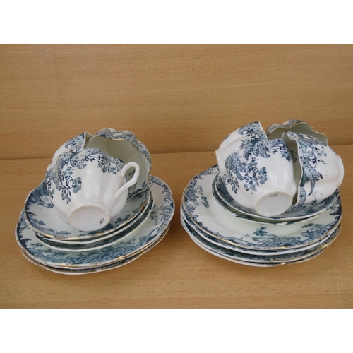 1013 - A decorative antique/ Victorian part teaset.