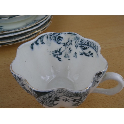 1013 - A decorative antique/ Victorian part teaset.