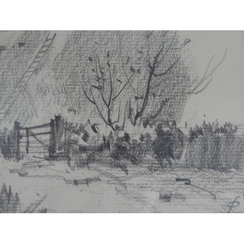 1014 - A stunning original pencil drawing of a cottage scene, signed Stanley Orchart.