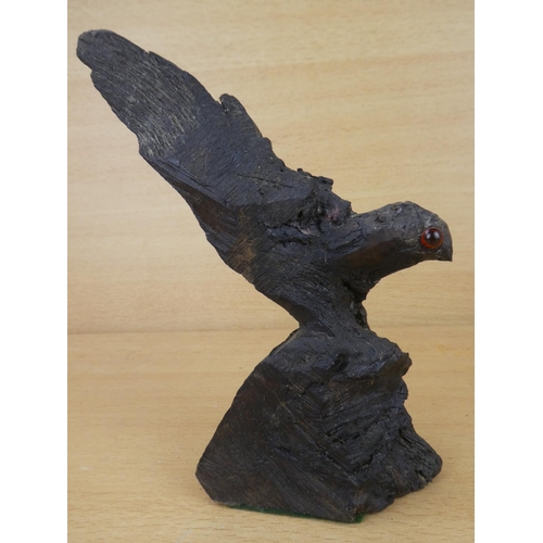 1015 - A hand carved Irish Bog oak eagle.