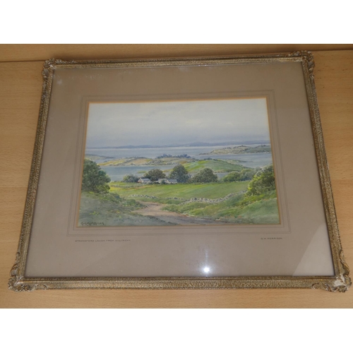 1020 - An original framed watercolour by Irish Artist,  W Morrison, 'Strangford Lough from Killinchy'.