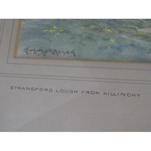 1020 - An original framed watercolour by Irish Artist,  W Morrison, 'Strangford Lough from Killinchy'.