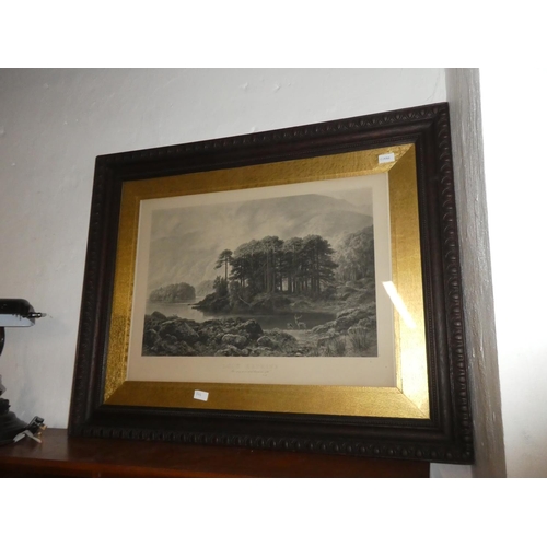 1044 - A stunning large antique framed engraving, 'Loch Katrine'.