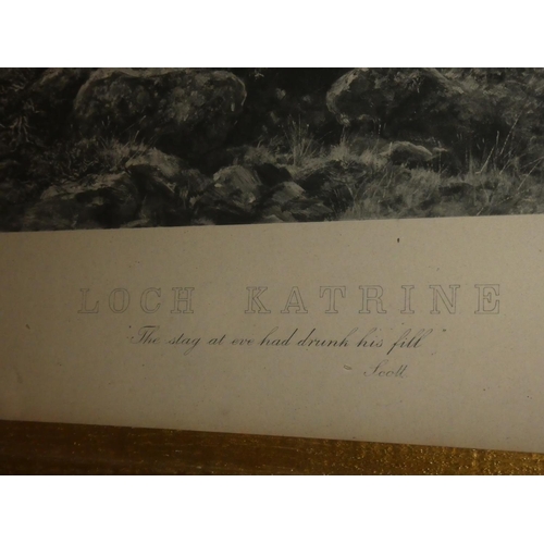 1044 - A stunning large antique framed engraving, 'Loch Katrine'.