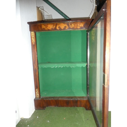 1048 - A stunning antique Pier display cabinet with Marquetry detail & brass detail.