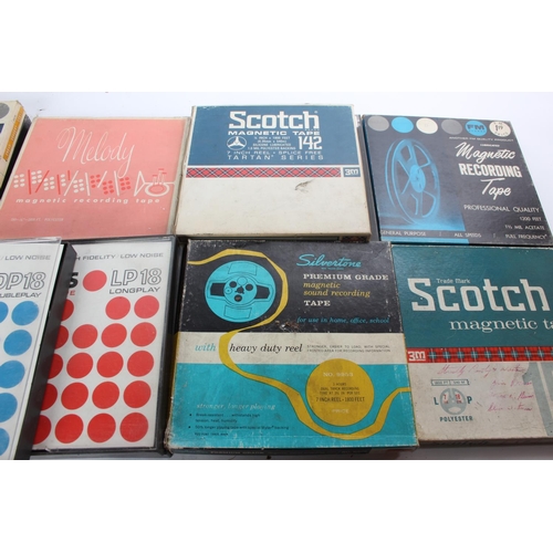 15 - A box of various reel to reel tapes.