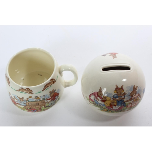 25 - A Bunnykins mug & moneybox.