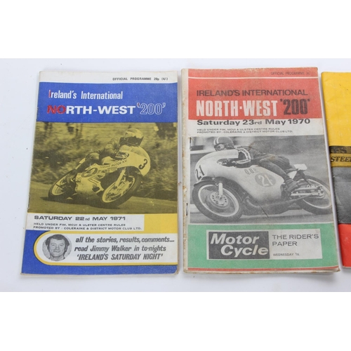 36 - 3 vintage North West 200 motorcycle racing programmes, to include 1970, 71 & 74.