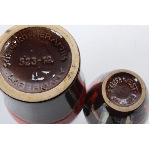 124 - Two stunning West German pottery vases.