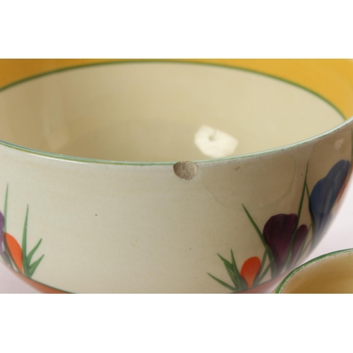 165 - Three pieces of Clarice Cliff 'Chorus' pattern bowls.