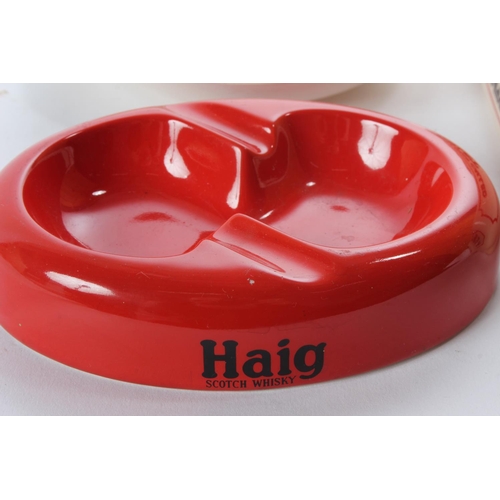 204 - 3 vintage pub advertising ashtrays, to include Haig Scotch Whisky, Carlsberg Lager & Hamlet Cigars.