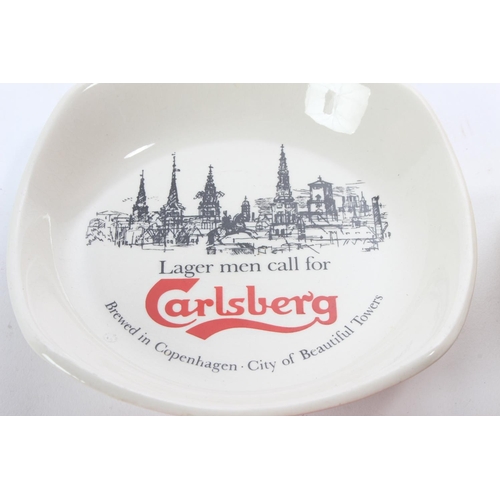 204 - 3 vintage pub advertising ashtrays, to include Haig Scotch Whisky, Carlsberg Lager & Hamlet Cigars.