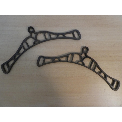 122 - A pair of antique cast iron brackets, 40cm.