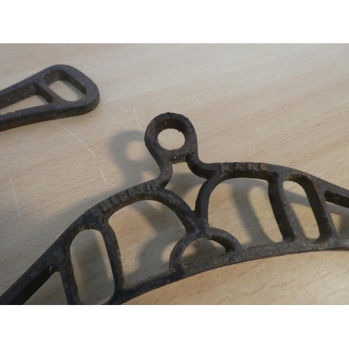 122 - A pair of antique cast iron brackets, 40cm.