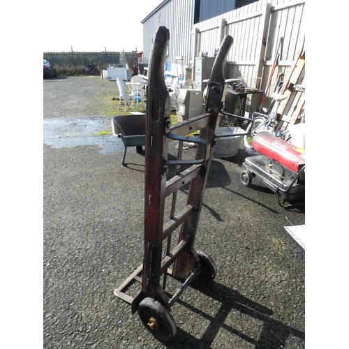 61 - An antique British Railway handcart.