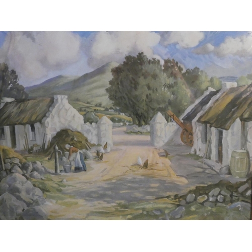 69 - A vintage framed print of an Irish scene signed G Gault.