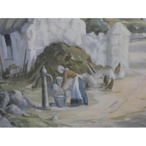 69 - A vintage framed print of an Irish scene signed G Gault.